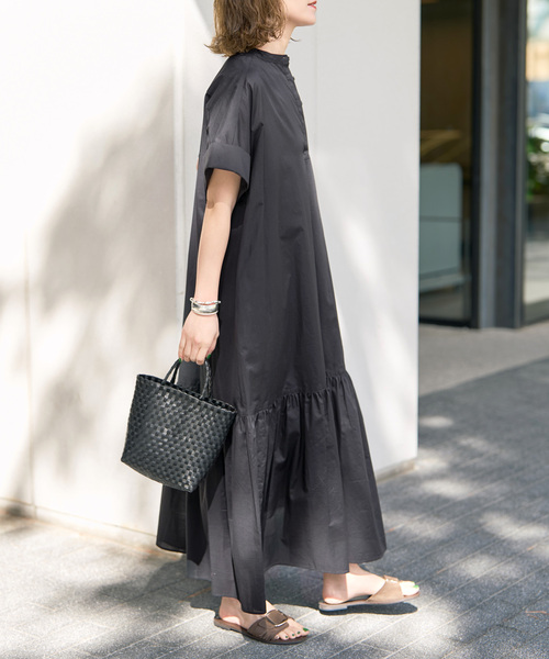 Spick & Span(スピックアンドスパン)の「《追加》ローンティアードマキシワンピース(ワンピース・レディース・ブラウン/ブラック・FREE)」の6枚目の写真