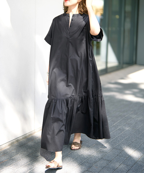 Spick & Span(スピックアンドスパン)の「《追加》ローンティアードマキシワンピース(ワンピース・レディース・ブラウン/ブラック・FREE)」の7枚目の写真