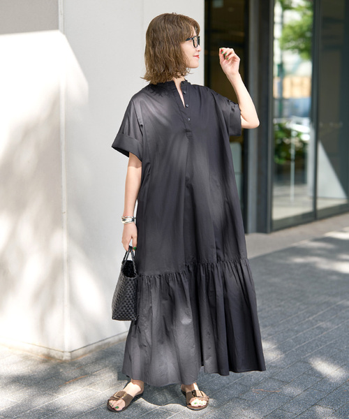 Spick & Span(スピックアンドスパン)の「《追加》ローンティアードマキシワンピース(ワンピース・レディース・ブラウン/ブラック・FREE)」の9枚目の写真