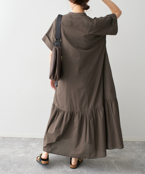 Spick & Span(スピックアンドスパン)の「《追加》ローンティアードマキシワンピース(ワンピース・レディース・ブラウン/ブラック・FREE)」の14枚目の写真