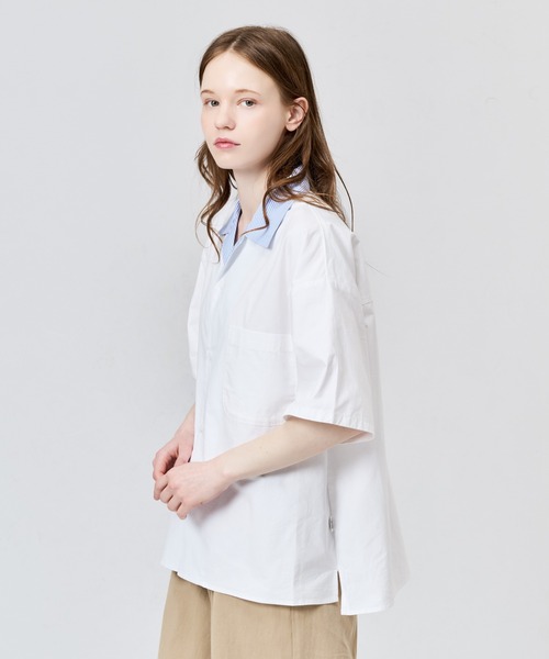 WETTEMPT(ウィテンプト)の「STRIPE COLLAR OPEN S/S SHIRT / ストライプカラーオープンS/Sシャツ(シャツ/ブラウス・メンズ・ブルー/オフホワイト・LARGE/MEDIUM/SMALL)」の6枚目の写真