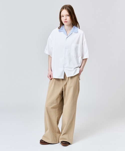 WETTEMPT(ウィテンプト)の「STRIPE COLLAR OPEN S/S SHIRT / ストライプカラーオープンS/Sシャツ(シャツ/ブラウス・メンズ・ブルー/オフホワイト・LARGE/MEDIUM/SMALL)」の9枚目の写真