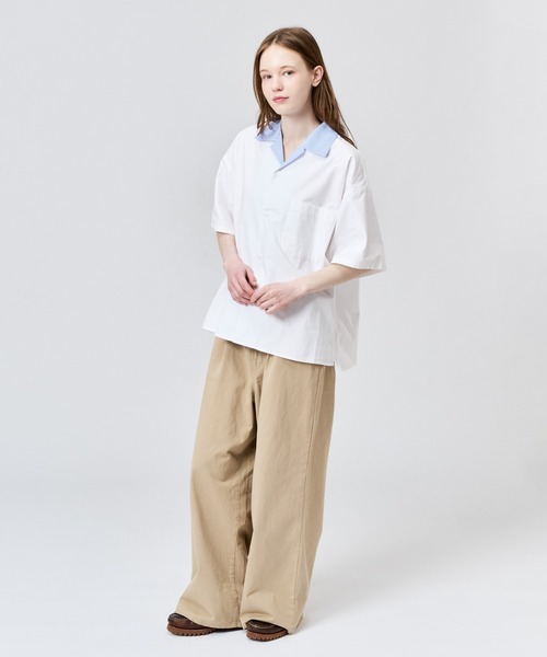 WETTEMPT(ウィテンプト)の「STRIPE COLLAR OPEN S/S SHIRT / ストライプカラーオープンS/Sシャツ(シャツ/ブラウス・メンズ・ブルー/オフホワイト・LARGE/MEDIUM/SMALL)」の10枚目の写真