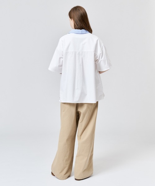 WETTEMPT(ウィテンプト)の「STRIPE COLLAR OPEN S/S SHIRT / ストライプカラーオープンS/Sシャツ(シャツ/ブラウス・メンズ・ブルー/オフホワイト・LARGE/MEDIUM/SMALL)」の12枚目の写真