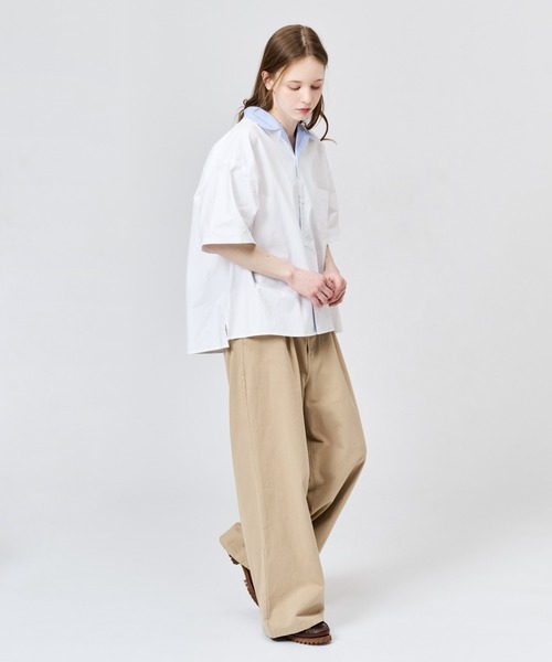 WETTEMPT(ウィテンプト)の「STRIPE COLLAR OPEN S/S SHIRT / ストライプカラーオープンS/Sシャツ(シャツ/ブラウス・メンズ・ブルー/オフホワイト・LARGE/MEDIUM/SMALL)」の13枚目の写真