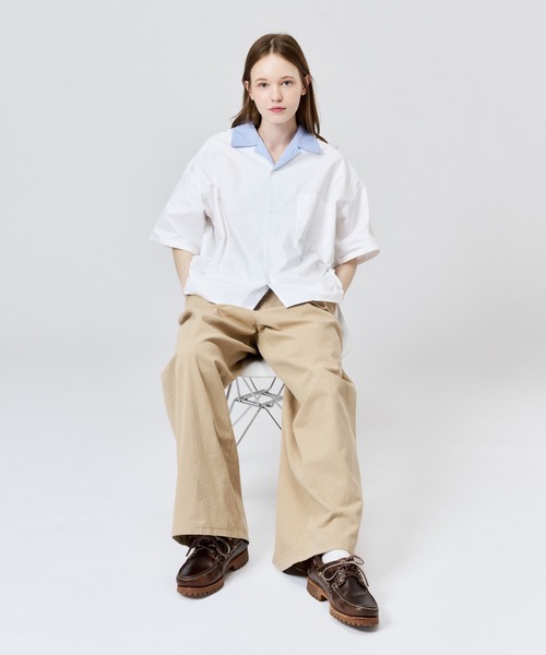 WETTEMPT(ウィテンプト)の「STRIPE COLLAR OPEN S/S SHIRT / ストライプカラーオープンS/Sシャツ(シャツ/ブラウス・メンズ・ブルー/オフホワイト・LARGE/MEDIUM/SMALL)」の14枚目の写真