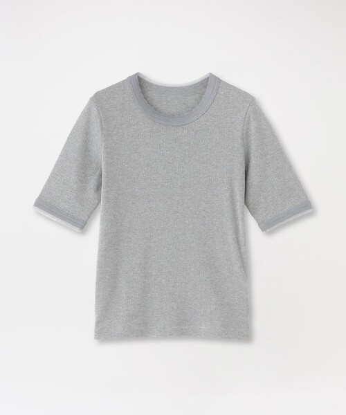 LOVELESS（ラブレス）の「ラメリブTシャツ（Tシャツ/カットソー・レディース・ライトグレー/グリーン系その他/ブラック/グレー系その他・36）」の3枚目の写真