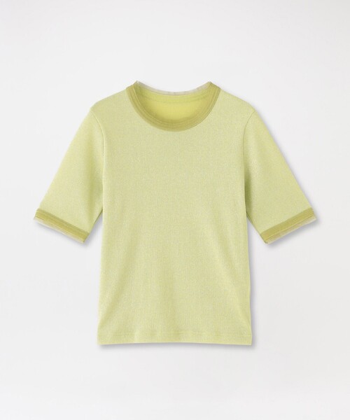 LOVELESS（ラブレス）の「ラメリブTシャツ（Tシャツ/カットソー・レディース・ライトグレー/グリーン系その他/ブラック/グレー系その他・36）」の4枚目の写真