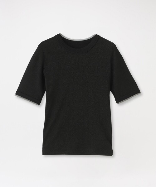 LOVELESS（ラブレス）の「ラメリブTシャツ（Tシャツ/カットソー・レディース・ライトグレー/グリーン系その他/ブラック/グレー系その他・36）」の2枚目の写真