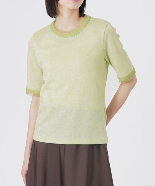 LOVELESS（ラブレス）の「ラメリブTシャツ（Tシャツ/カットソー・レディース・ライトグレー/グリーン系その他/ブラック/グレー系その他・36）」の8枚目の写真