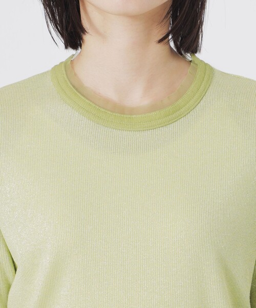 LOVELESS（ラブレス）の「ラメリブTシャツ（Tシャツ/カットソー・レディース・ライトグレー/グリーン系その他/ブラック/グレー系その他・36）」の15枚目の写真