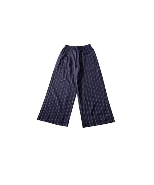antiqua(アンティカ)の「ストライプ柄 ワイドパンツ(その他パンツ・レディース・ネイビー/ブラック・ONESIZE)」の10枚目の写真