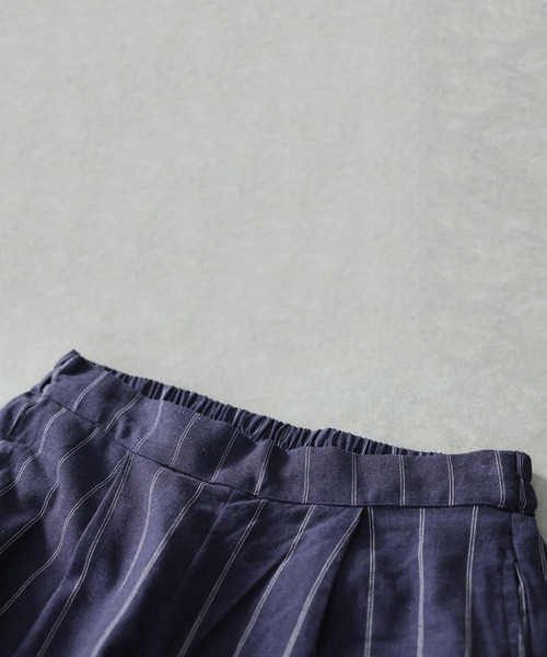 antiqua(アンティカ)の「ストライプ柄 ワイドパンツ(その他パンツ・レディース・ネイビー/ブラック・ONESIZE)」の11枚目の写真