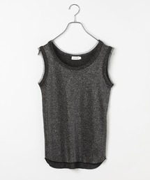 LEPSIM | 《オフィスライン》チュール付きラメリブタンク　647955(タンクトップ)
