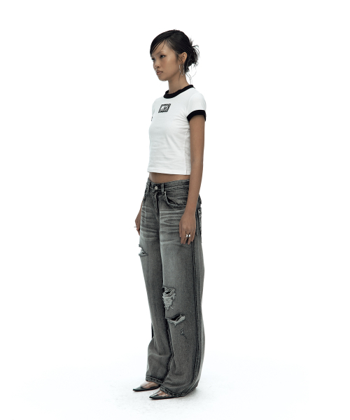 KASHIKO(カシコ)の「Lace Embroidered Ringer Tee White(Tシャツ/カットソー・レディース・その他・MEDIUM/SMALL)」の5枚目の写真