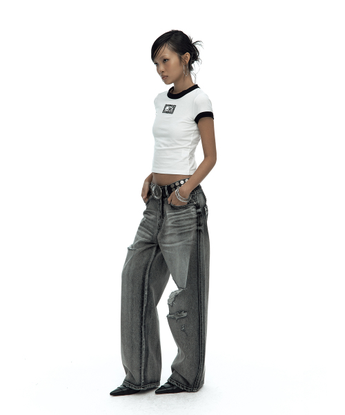 KASHIKO(カシコ)の「Lace Embroidered Ringer Tee White(Tシャツ/カットソー・レディース・その他・MEDIUM/SMALL)」の6枚目の写真