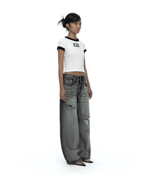 KASHIKO(カシコ)の「Lace Embroidered Ringer Tee White(Tシャツ/カットソー・レディース・その他・MEDIUM/SMALL)」の10枚目の写真