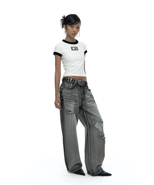 KASHIKO(カシコ)の「Lace Embroidered Ringer Tee White(Tシャツ/カットソー・レディース・その他・MEDIUM/SMALL)」の13枚目の写真