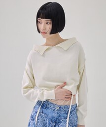 TAN（タン）の「【TAN/タン】《STUDIOUS別注》別注2WAY BORELO KNIT TOPS/ツーウェイボレロニットトップ/ウォッシャブルニット（ニット/セーター）」
