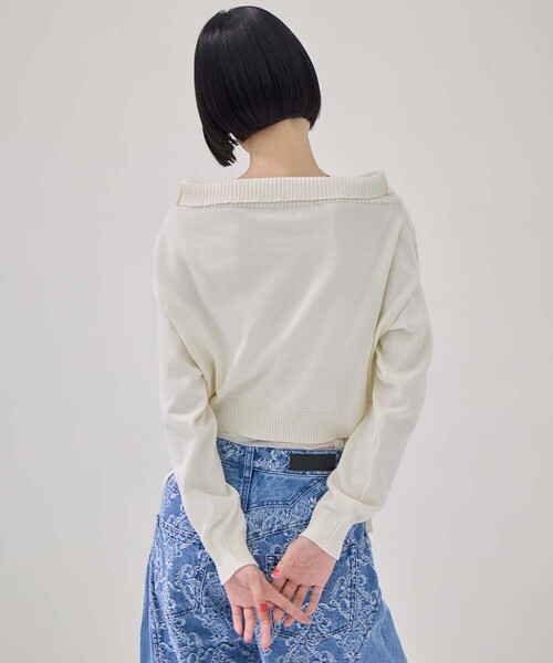 ニット+セーター 2WAY BOLERO KNIT TAN/タン】《STUDIOUS別注》別注2WAY BORELO KNIT TOPS/ツーウェイ