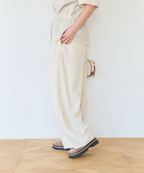BAYFLOW(ベイフロー)の「リネンタックワイドパンツ(その他パンツ・レディース・キナリ/ブルー系その他/ホワイト系その他・SMALL/MEDIUM)」の9枚目の写真