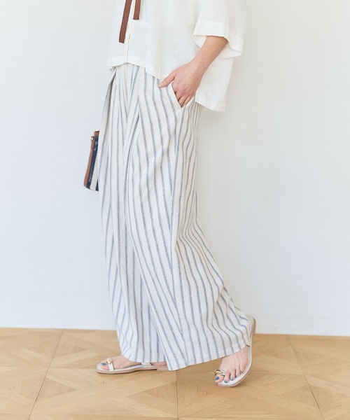 BAYFLOW(ベイフロー)の「リネンタックワイドパンツ(その他パンツ・レディース・キナリ/ブルー系その他/ホワイト系その他・SMALL/MEDIUM)」の17枚目の写真