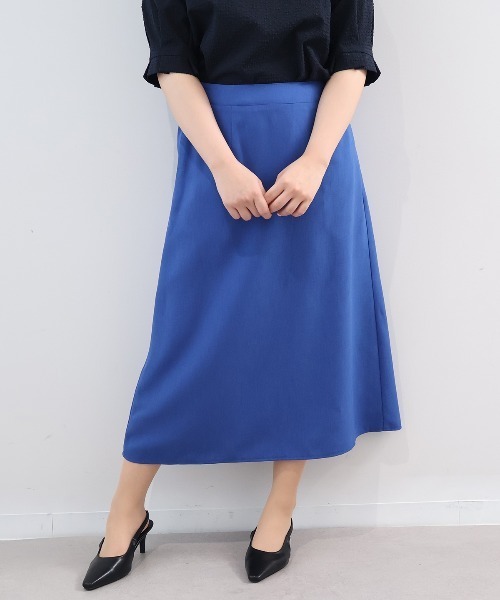 fleur by mint breeze(フルールバイミントブリーズ)の「【L~5L 大きいサイズ】リネンライクスラブAラインスカート(スカート・レディース・ブラック/ブルー・5L/4L/3L/LL/L)」の8枚目の写真