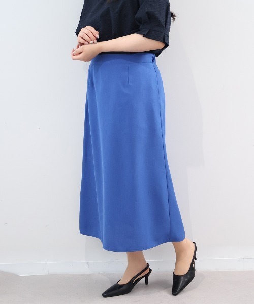 fleur by mint breeze(フルールバイミントブリーズ)の「【L~5L 大きいサイズ】リネンライクスラブAラインスカート(スカート・レディース・ブラック/ブルー・5L/4L/3L/LL/L)」の9枚目の写真