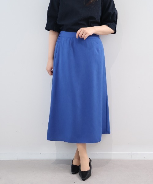 fleur by mint breeze(フルールバイミントブリーズ)の「【L~5L 大きいサイズ】リネンライクスラブAラインスカート(スカート・レディース・ブラック/ブルー・5L/4L/3L/LL/L)」の15枚目の写真