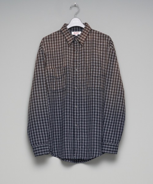 MASU（エムエーエスユー）の「【M A S U】FADED SPARKLING PLAID SHIRT（シャツ/ブラウス・メンズ・ブラック/ブルー・46/48）」の2枚目の写真