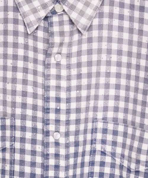 MASU（エムエーエスユー）の「【M A S U】FADED SPARKLING PLAID SHIRT（シャツ/ブラウス・メンズ・ブラック/ブルー・46/48）」の6枚目の写真