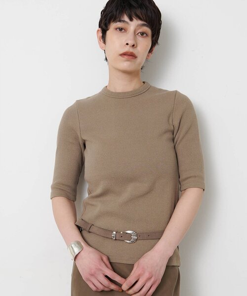 Whim Gazette(ウィムガゼット)の「ヴィンテージテレコTシャツ(Tシャツ/カットソー・レディース・カーキ/オフホワイト/ブラウン/ベージュ・FREE)」の11枚目の写真