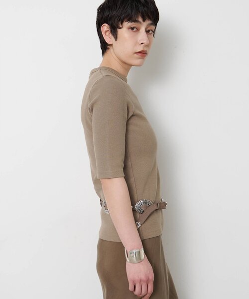 Whim Gazette(ウィムガゼット)の「ヴィンテージテレコTシャツ(Tシャツ/カットソー・レディース・カーキ/オフホワイト/ブラウン/ベージュ・FREE)」の8枚目の写真