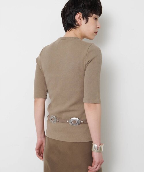 Whim Gazette(ウィムガゼット)の「ヴィンテージテレコTシャツ(Tシャツ/カットソー・レディース・カーキ/オフホワイト/ブラウン/ベージュ・FREE)」の7枚目の写真