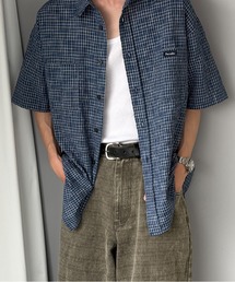 SEERSUCKER CHECK SHORT SLEEVE SHIRT/シアサッカーチェックショートスリーブシャツ