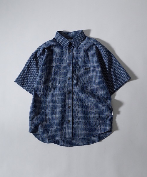 Perushu（ペルーシュ）の「SEERSUCKER CHECK SHORT SLEEVE SHIRT／シアサッカーチェックショートスリーブシャツ（シャツ/ブラウス・メンズ・ブラック/ブルー/グレー・MEDIUM/LARGE）」の11枚目の写真