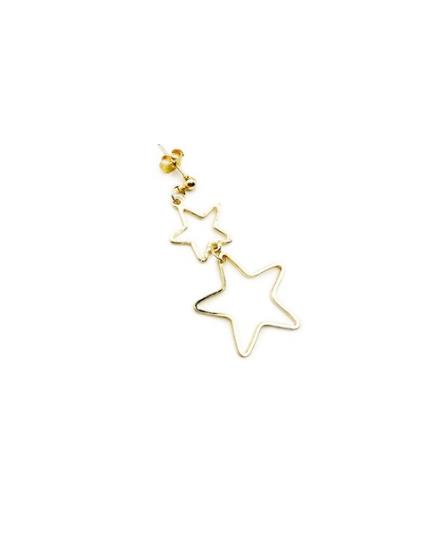 CARROLL(キャロル)の「CARROLL キャロル ダブルスターチェーンデザインドロップピアス(ピアス(両耳用)・レディース・シルバー/ゴールド・FREE)」の4枚目の写真