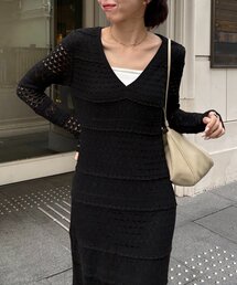 CAPRICIEUX LE'MAGE | 深Vレースワンピース(ワンピース)