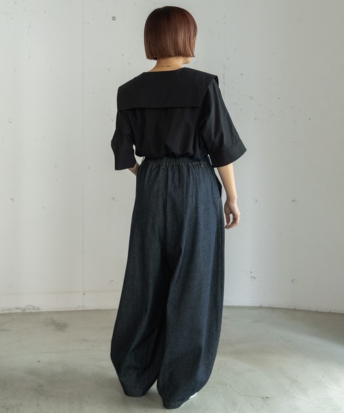 POU DOU DOU（プードゥドゥ）の「ボリュームタックパンツ（その他パンツ・レディース・ベージュ/ネイビー/インディゴブルー/ミント・3）」の5枚目の写真