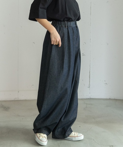 POU DOU DOU（プードゥドゥ）の「ボリュームタックパンツ（その他パンツ・レディース・ベージュ/ネイビー/インディゴブルー/ミント・3）」の7枚目の写真