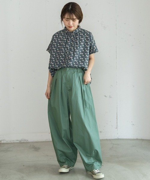 POU DOU DOU（プードゥドゥ）の「ボリュームタックパンツ（その他パンツ・レディース・ベージュ/ネイビー/インディゴブルー/ミント・3）」の10枚目の写真