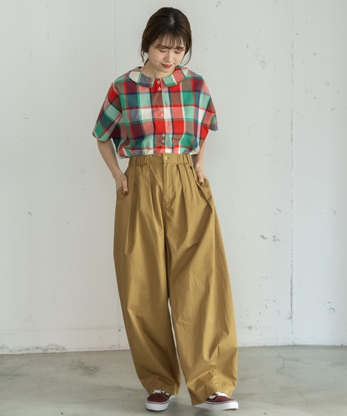 POU DOU DOU（プードゥドゥ）の「ボリュームタックパンツ（その他パンツ・レディース・ベージュ/ネイビー/インディゴブルー/ミント・3）」の15枚目の写真