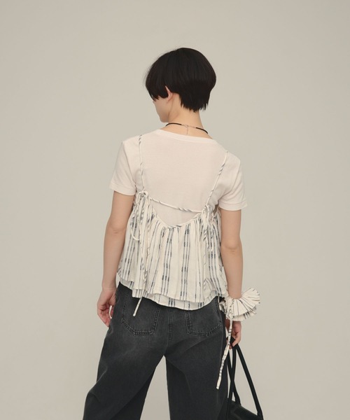 eL（エル）の「【eL】Made in India Stripe Cami/645468（キャミソール・レディース・ホワイト系その他/ブラック系その他/ブラウン系その他・FREE）」の5枚目の写真