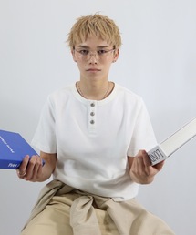 SELAN | 【ユニセックス】金ボタンリブヘンリーネックTシャツ/SELANオリジナル(Tシャツ/カットソー)