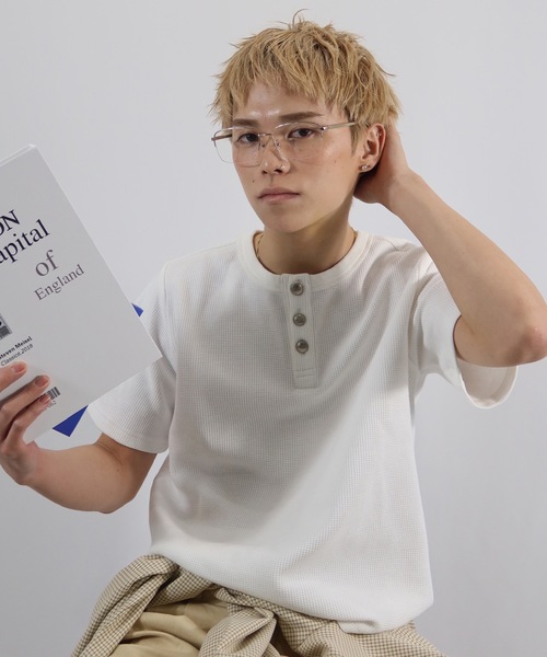 SELAN（セラン）の「【ユニセックス】金ボタンリブヘンリーネックTシャツ/SELANオリジナル（Tシャツ/カットソー・メンズ・ブラック/ホワイト/グレー・MEDIUM/LARGE）」の8枚目の写真