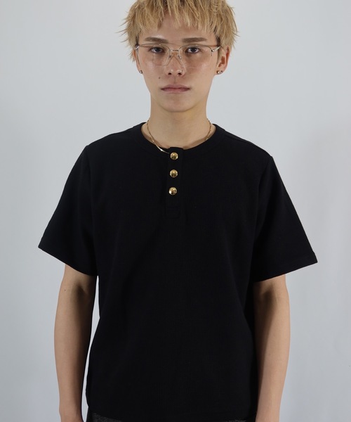 SELAN（セラン）の「【ユニセックス】金ボタンリブヘンリーネックTシャツ/SELANオリジナル（Tシャツ/カットソー・メンズ・ブラック/ホワイト/グレー・MEDIUM/LARGE）」の20枚目の写真