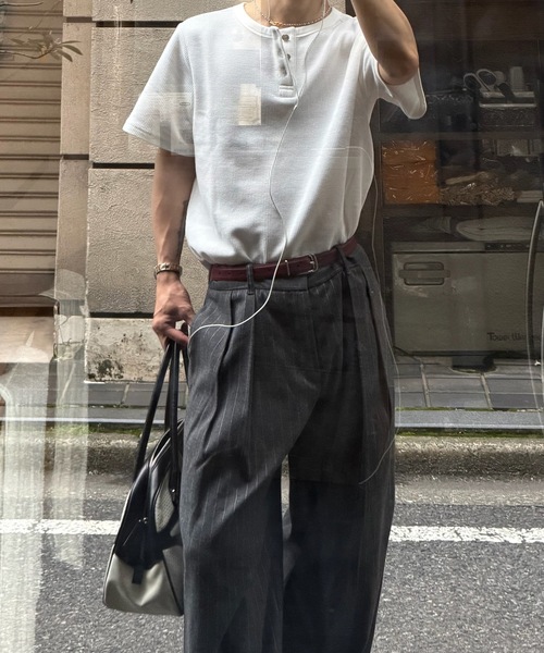 SELAN（セラン）の「【ユニセックス】金ボタンリブヘンリーネックTシャツ/SELANオリジナル（Tシャツ/カットソー・メンズ・ブラック/ホワイト/グレー・MEDIUM/LARGE）」の18枚目の写真