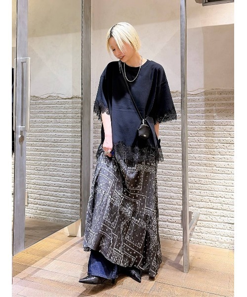 JEANASIS（ジーナシス）の「レーストリムキョウネンSS TEE/683783（Tシャツ/カットソー・レディース・ホワイト/ブラック/グレー系その他・FREE）」の7枚目の写真