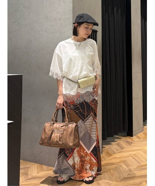 JEANASIS（ジーナシス）の「レーストリムキョウネンSS TEE/683783（Tシャツ/カットソー・レディース・ホワイト/ブラック/グレー系その他・FREE）」の5枚目の写真