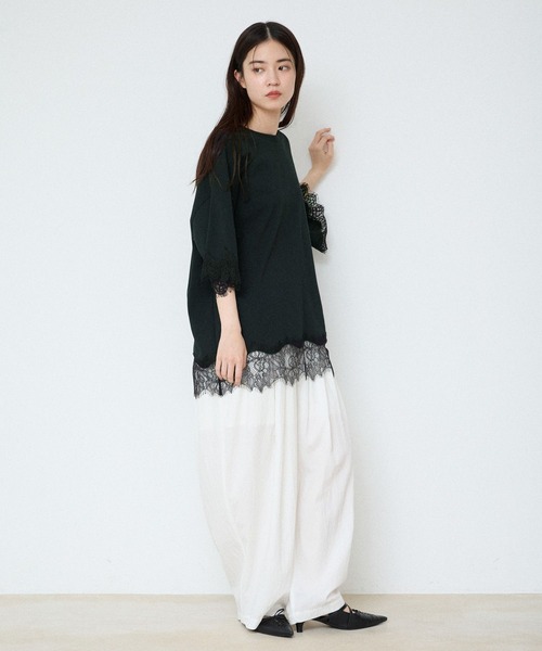 JEANASIS（ジーナシス）の「レーストリムキョウネンSS TEE/683783（Tシャツ/カットソー・レディース・ホワイト/ブラック/グレー系その他・FREE）」の15枚目の写真